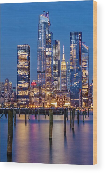 Nyc Skyline Wood Print featuring the photograph NYC Hudson Yards Skyline by Susan Candelario