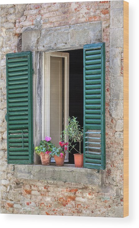 Window Wood Print featuring the photograph Open Window of Tuscany by David Letts