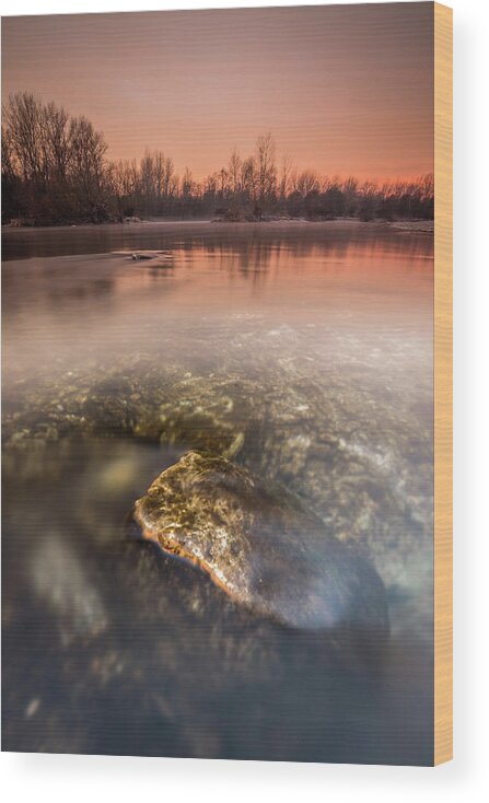 River Wood Print featuring the photograph Other side of sunrise by Davorin Mance