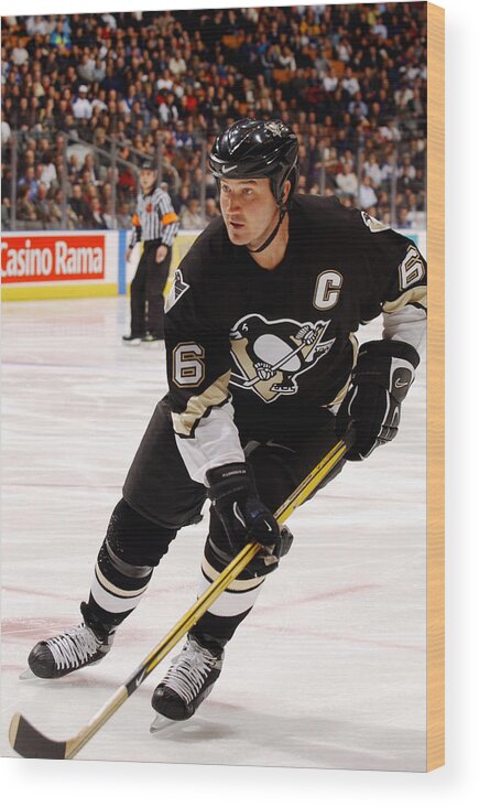 Mario Lemieux Wood Print featuring the photograph Penguins V Maple Leafs by Dave Sandford
