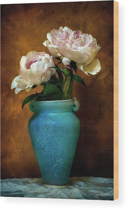 Peonies Wood Print featuring the photograph Peonies in Spring by John Rivera