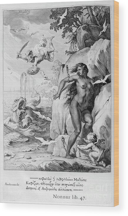 Engraving Wood Print featuring the drawing Perseus Delivers Andromeda From The Sea by Print Collector