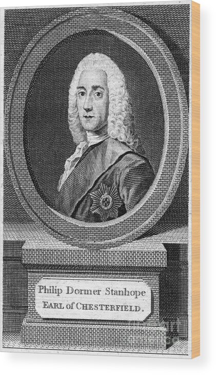 Engraving Wood Print featuring the drawing Philip Dormer Stanhope 1694-1773, 4th by Print Collector