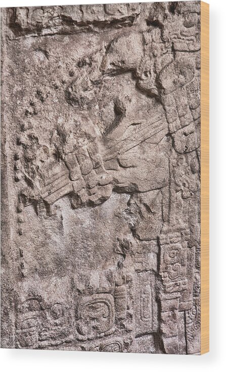 Maya Wood Print featuring the photograph Pre Columbian machine gun by Tatiana Travelways