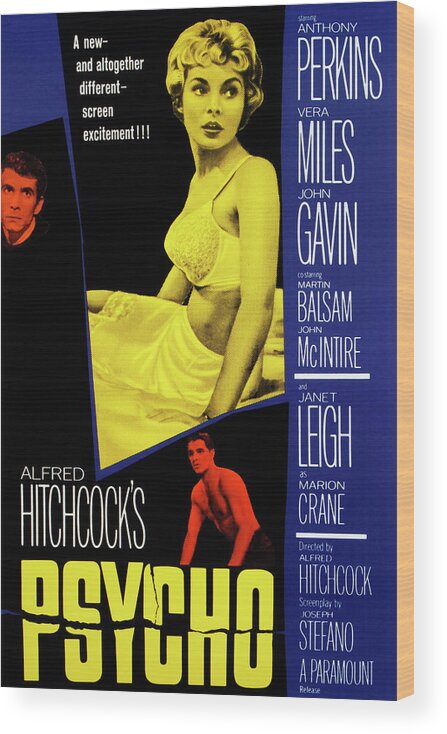 Poster Wood Print featuring the painting Psycho by Summer At The Cinema