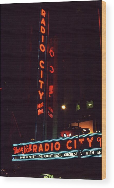 Music Wood Print featuring the photograph Radio City Music Hall New York 1998 by Martyn Goodacre