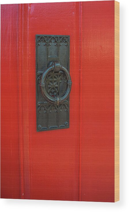 Red Wood Print featuring the photograph Red Door_258 by James C Richardson