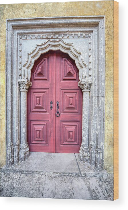 Door Wood Print featuring the photograph Red Medieval Door by David Letts
