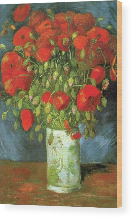 Van Gogh Wood Print featuring the painting Red Poppies by Vincent Van Gogh