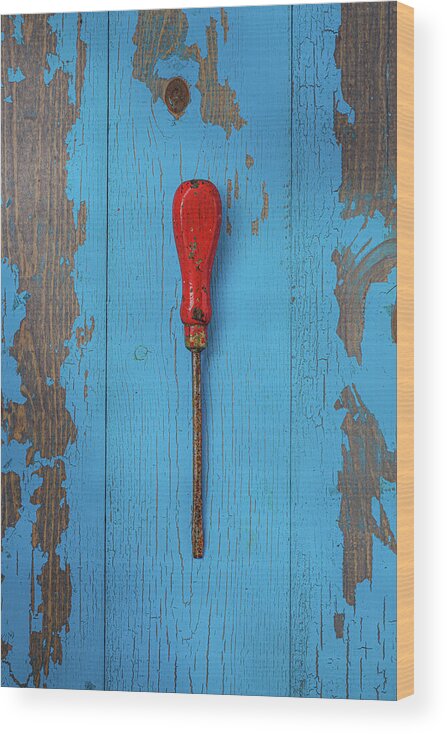 Screwdriver Wood Print featuring the photograph Red Screwdriver Vertical by David Smith