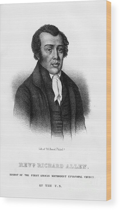 Engraving Wood Print featuring the drawing Richard Allen, African American Founder by Print Collector