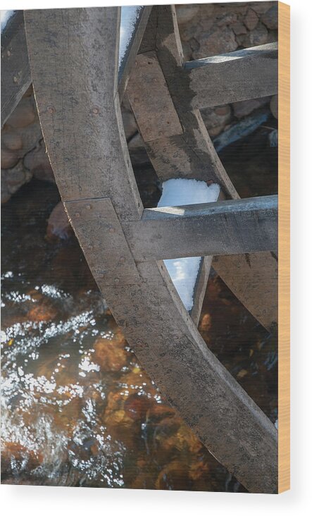 Early Winter Wood Print featuring the photograph Rocky Water Wheel by Jim Norwood