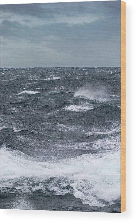 Tranquility Wood Print featuring the photograph Rough Seas, Greenland Sea, Greenland by Arctic-images