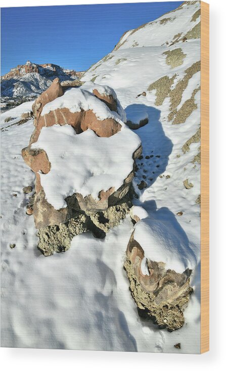 Ruby Mountain Wood Print featuring the photograph Ruby Mountain Boulders in Winter by Ray Mathis