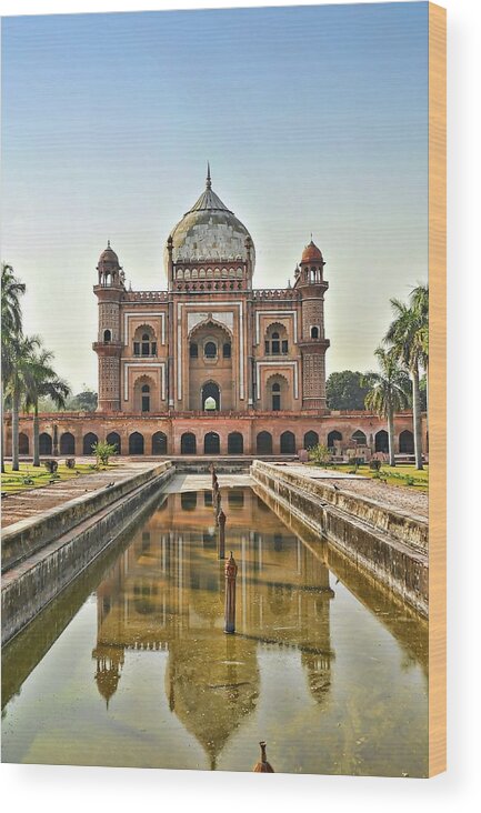 Arch Wood Print featuring the photograph Safdarjungs Tomb, New Delhi by Mukul Banerjee Photography