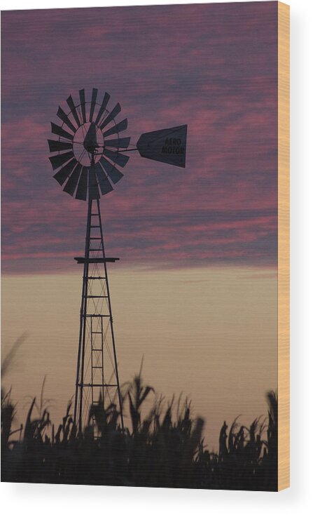 Windmill Wood Print featuring the photograph Scenic 59 by Jeff Rasche