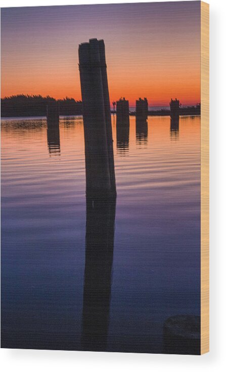 Sunset Wood Print featuring the photograph Silver Lake Sunset 2010-10 21 by Jim Dollar