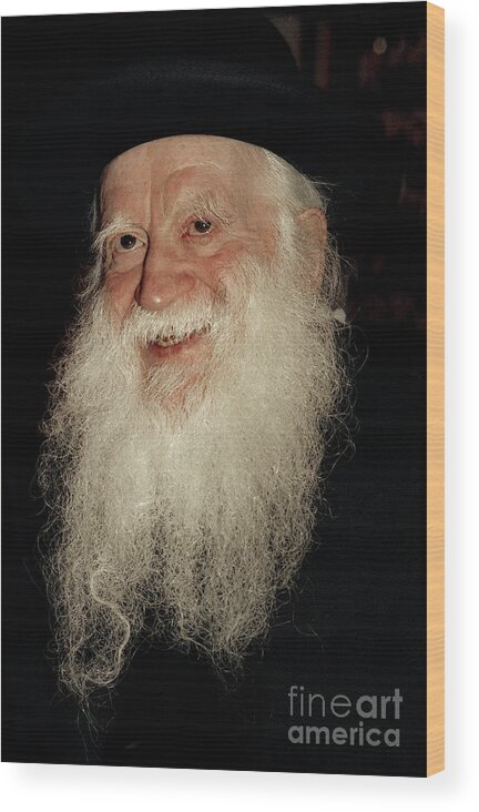 Segal Wood Print featuring the photograph Smiling Study of Rabbi Yehuda Zev Segal - Doc Braham - All Rights Reserved by Doc Braham