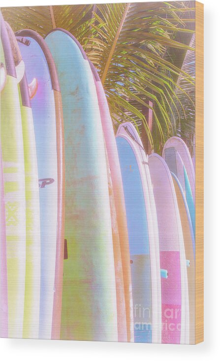 Surfboards Wood Print featuring the photograph Soft and Light 8 by Becqi Sherman