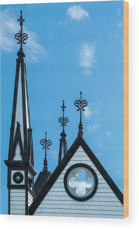 Church Wood Print featuring the photograph St John's Anglican Spires by Ginger Stein