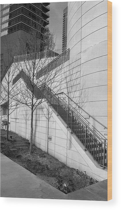 Chicago Wood Print featuring the photograph Stairs Up the Side by Laura Hedien