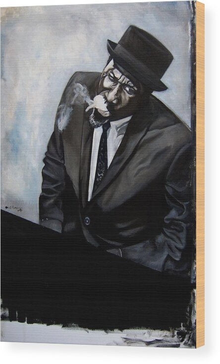 Thelonious Monk Wood Print featuring the painting Study - Monk by Martel Chapman
