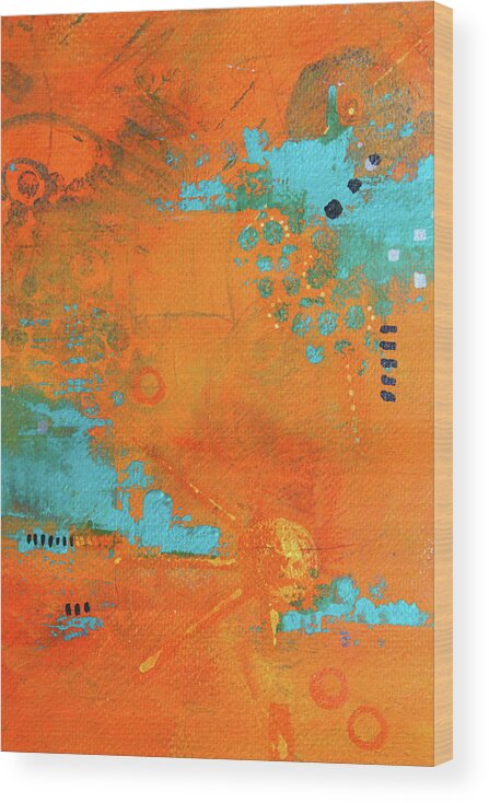 Summer Abstract Wood Print featuring the painting Summer in the City 2 by Nancy Merkle