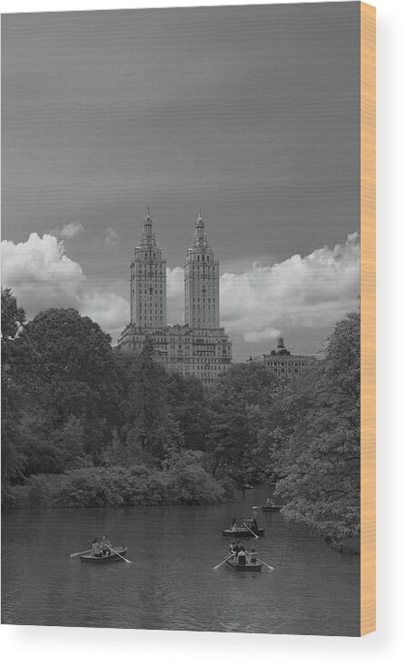 Central Park Lake Wood Print featuring the photograph Summertime in the City by Liz Albro