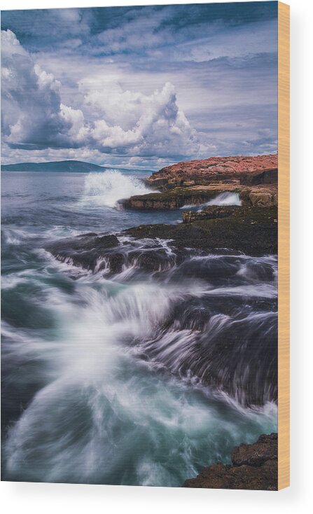 Winter Wood Print featuring the photograph Surf At Winter Harbor by Owen Weber