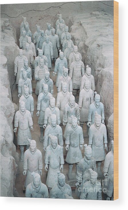 1980-1989 Wood Print featuring the photograph Terra Cotta Soldiers In Qin Shi Huangdi by Bettmann