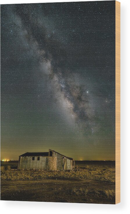 Milky Way Wood Print featuring the photograph The Cistern Chapel by James Clinich