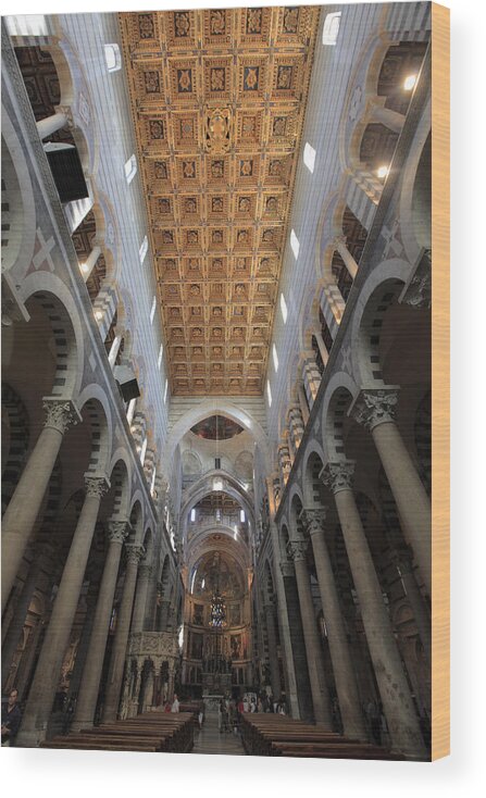 Arch Wood Print featuring the photograph The Nave Of Pisa Cathedral by Bruce Yuanyue Bi