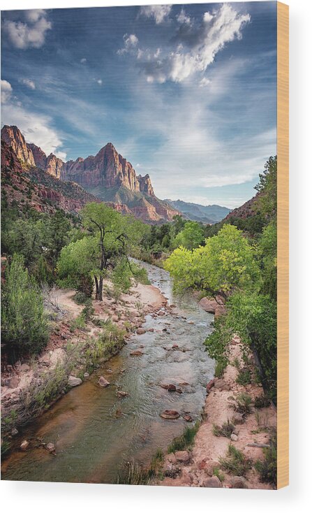 Mountain Wood Print featuring the photograph The Watchman by Ryan Wyckoff