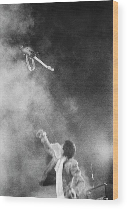 Rock Music Wood Print featuring the photograph The Who Performing In Flint, Mi by Michael Ochs Archives