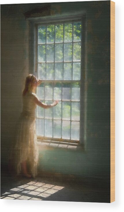 Orange Massachusetts Wood Print featuring the photograph Through A Window by Tom Singleton