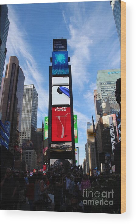 Times Square Wood Print featuring the photograph Times Square by Barbra Telfer