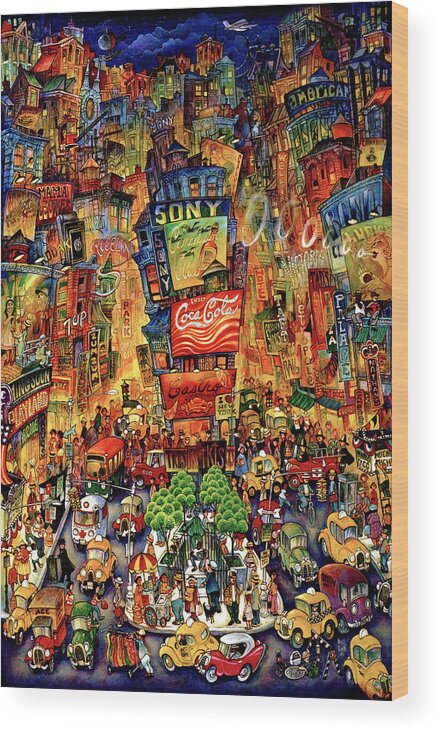 Times Square
Juvenile Wood Print featuring the painting Times Square by Bill Bell