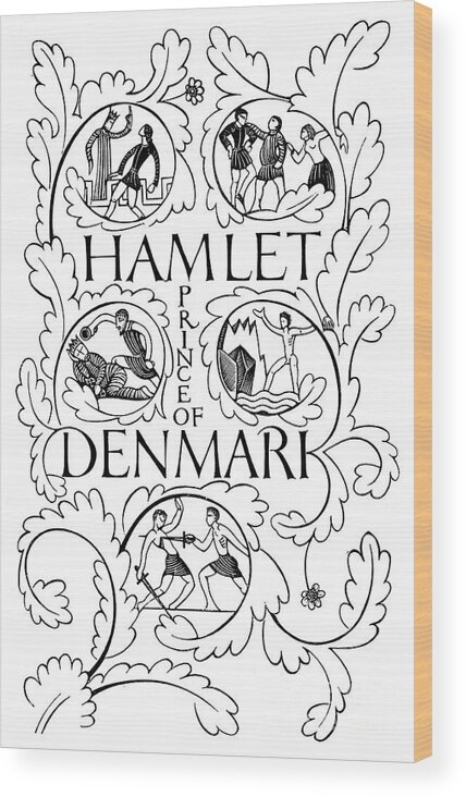 1930-1939 Wood Print featuring the drawing Title Page For Hamlet, 1932. Artist by Print Collector