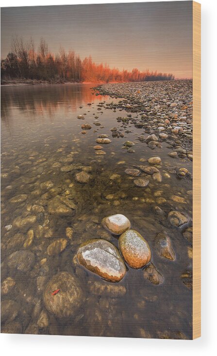 Landscape Wood Print featuring the photograph Touch of rising Sun by Davorin Mance