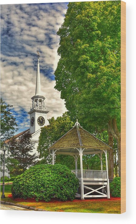 Landscape Wood Print featuring the photograph Town Center of Shrewsbury, Massachusetts by Monika Salvan