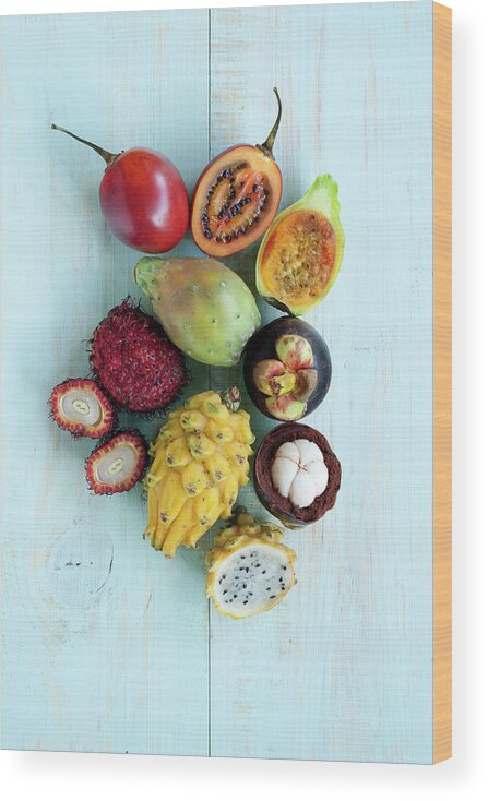 Raw Food Diet Wood Print featuring the photograph Tropical Fruits by Tinafields