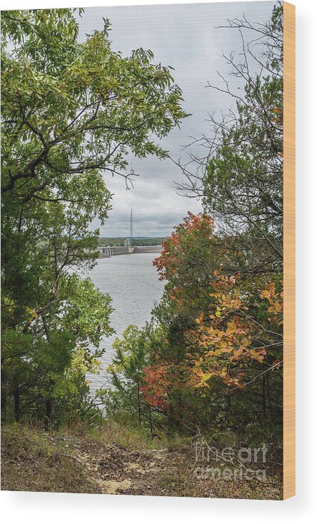 Ozarks Wood Print featuring the photograph Truman Dam Autumn Framed by Jennifer White