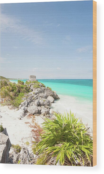 Built Structure Wood Print featuring the photograph Tulum Mayan by M Swiet Productions