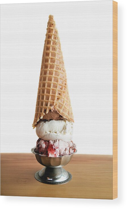 Temptation Wood Print featuring the photograph Upside Down Ice Cream Cone by Richard Ross