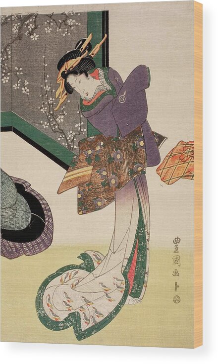 Courtesan Wood Print featuring the drawing Utagawa Toyokuni, Yamaguchiya Tobei / 'Courtesan', 1810-1820, Japanese School. by Toyokuni Utagawa -1769-1825- Yamaguchiya Tobei -19th cent -