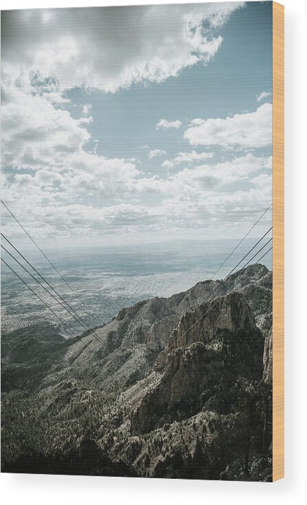 New Mexico Wood Print featuring the photograph Vertical View From The Top Of Sandia Peak Tramway Overlook by Cavan Images