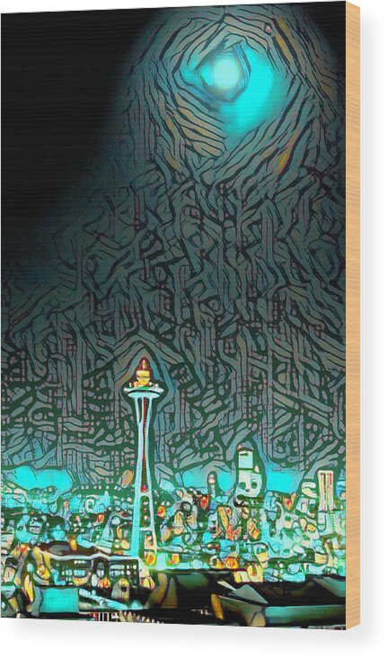Seattle Wood Print featuring the photograph Vintage Seattle Abstract by Cathy Anderson