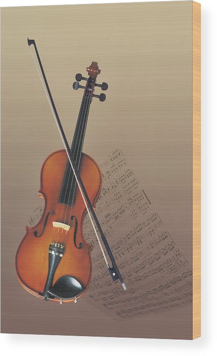 Sheet Music Wood Print featuring the photograph Violin by Comstock