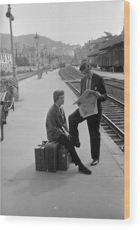 1950-1959 Wood Print featuring the photograph Waiting For A Train by Kurt Hutton