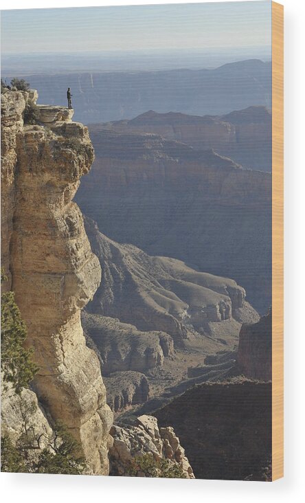 Tranquility Wood Print featuring the photograph Watching Above Grand Canyon At Cape by Mikhail Rezhepp